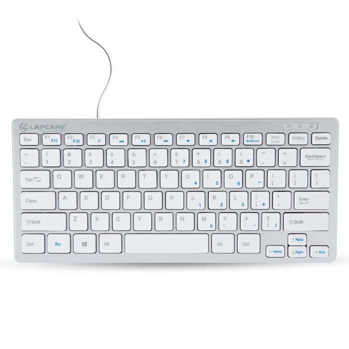 Lapcare D-Lite Plus Wired Mini Keyboard with Chocolate Keys - Silver - Image 1
