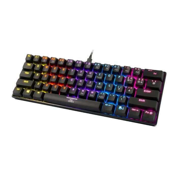 Ant Esports MK1200 Mini Wired Mechanical Gaming Keyboard with RGB Backlit Lighting and 60% Compact Form Factor - Red Switch - Image 2