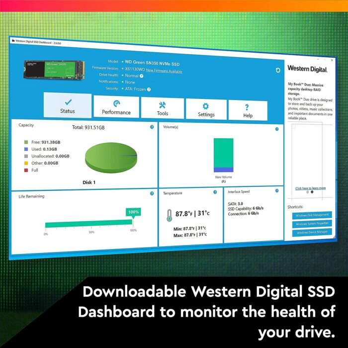 Western Digital WD Green SN350 NVMe 240GB, Upto 2400MB/s, PCIe Gen 3 NVMe M.2 (2280), Internal Solid State Drive - Image 6