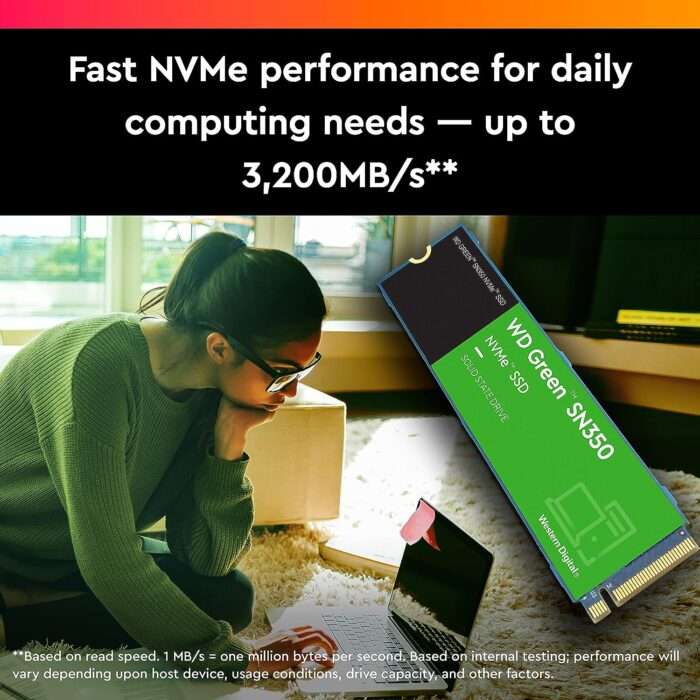 Western Digital WD Green SN350 NVMe 240GB, Upto 2400MB/s, PCIe Gen 3 NVMe M.2 (2280), Internal Solid State Drive - Image 4
