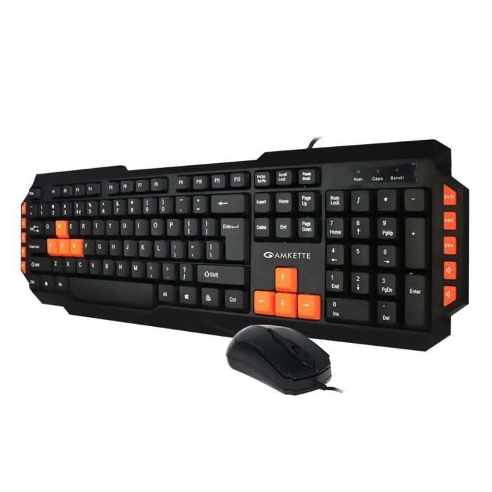 Amkette Xcite Pro Usb Wired Keyboard & Mouse Combo, 10 Dedicated Multimedia Keys And 3 Led Indicators & 1000 Dpi Mouse – Black - Image 1