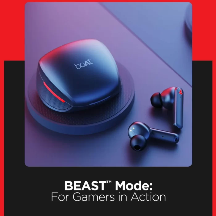 boAt Airdopes 641 TWS Earbuds with BEAST™️ Mode for Gamers, 500mAh Charging Case, 6mm Dual Drivers, 30H Playback  (Black) - Image 4