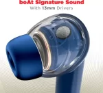boAt Airdopes Atom 83, up to 50HRS Playtime, Quad Mics with ENx™ Technology, 13mm Drivers, BEAST™ Mode, ASAP™ Charge - Bold Blue - Image 4