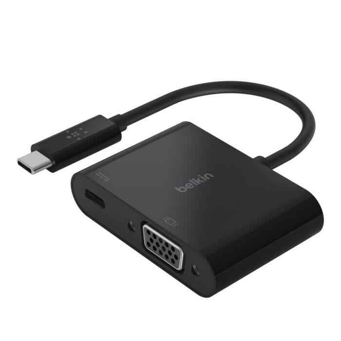Belkin USB-C to VGA Adapter + Charge, Supports HD 1080p Video Resolution, 60W Pass-Through Power for Connected Devices - Image 1