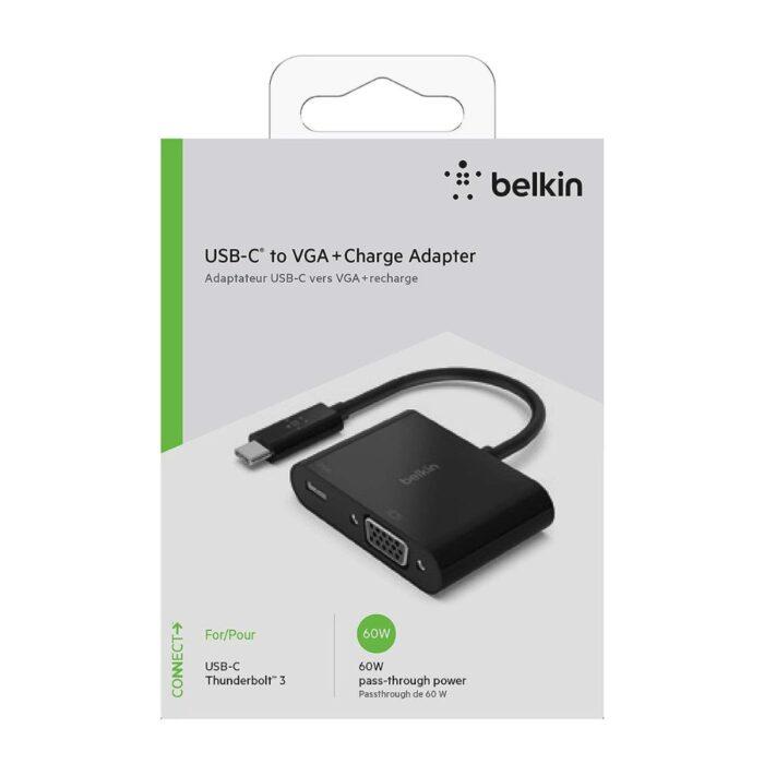 Belkin USB-C to VGA Adapter + Charge, Supports HD 1080p Video Resolution, 60W Pass-Through Power for Connected Devices - Image 4