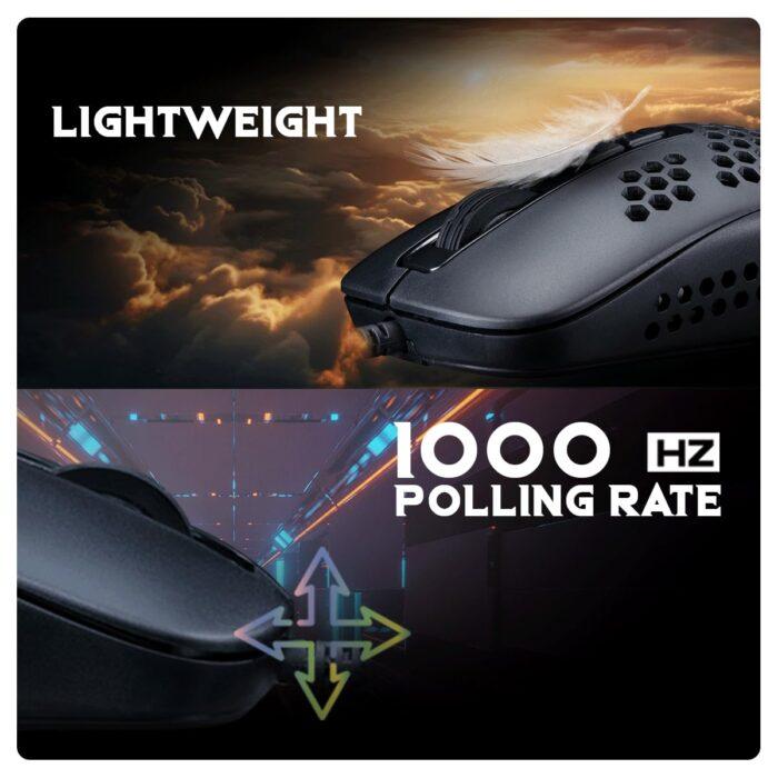 Cosmic Byte Orcus RGB Honeycomb Gaming USB Mouse with Software, New Upgraded, 12800DPI, Instant 825 Sensor, 1000Hz Polling Rate - Image 2