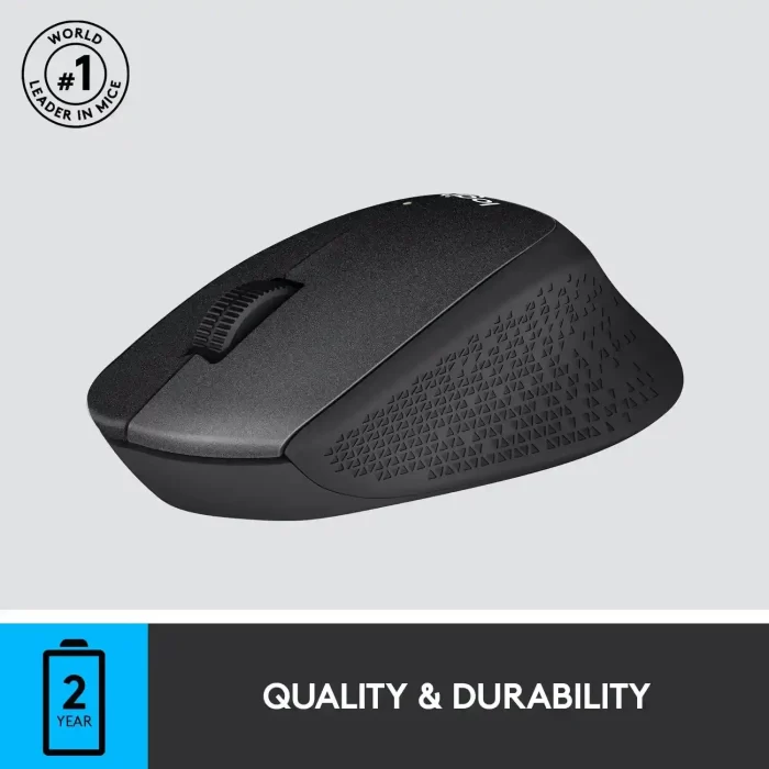 Logitech M331 Silent Plus Wireless Mouse, 2.4GHz with USB Nano Receiver, 1000 DPI Optical Tracking, 3 Buttons, 24 Month Life Battery - Black - Image 3