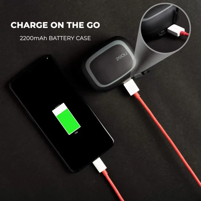 Noise Shots X5 Charge Truly Wireless Bluetooth Earbuds Earphones with PowerBank Case - Midnight Grey - Image 4