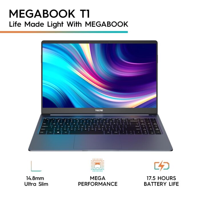TECNO MEGABOOK T1, Core i7, 11th Gen, 16GB RAM/1TB SSD, 15.6-Inch Eye Comfort Display, Windows 11 - Blue - Image 3