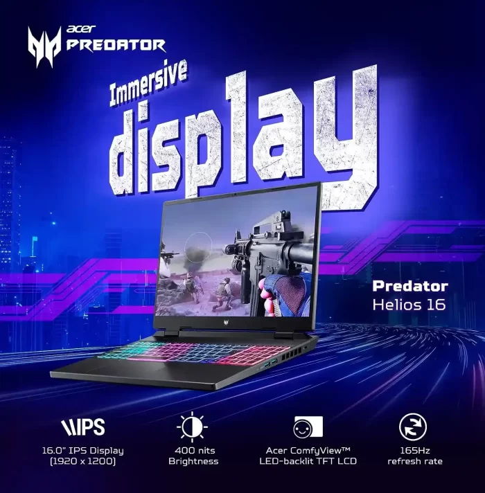 Acer Predator Helios Neo 16 Gaming Laptop 13th Gen Core i5 Processor 16GB,512GBSSD, Windows 11 Home/NVIDIA ®GeForce RTX ¢ 4050 - Image 4