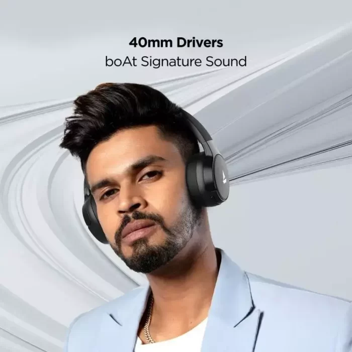 boAt Rockerz 650 Wireless Headphone with 60 Hours Playback ASAP charge boAt Signature Sound Dual Pairing Black nayejaisa