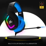 Ant Esports H530 Multi-Platform Pro LED Gaming Headset – RGB (Black – Blue) - Image 3