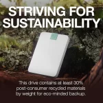 Seagate Ultra Touch HDD 2TB External Hard Drive, Cloud White, USB-C (STMA2000400) - Image 3