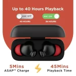 boAt Airdopes 341ANC TWS Earbuds with 32dB Hybrid ANC, upto 40HRS Playtime, ASAP™ Charge, IWP™, IPX5 - Black - Image 2