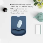 Dyazo Memory-Foam Gel Mouse Pad with Wrist Rest Support (Blue) - Image 3