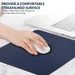 Tukzer Vegan PU Leather Mouse Pad for Laptop Notebook Gaming Computer (9.8 X 8.2 Inch | Navy Blue-Yellow) - Image 3