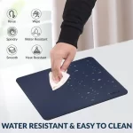 Tukzer Vegan PU Leather Mouse Pad for Laptop Notebook Gaming Computer (9.8 X 8.2 Inch | Navy Blue-Yellow) - Image 4