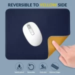 Tukzer Vegan PU Leather Mouse Pad for Laptop Notebook Gaming Computer (9.8 X 8.2 Inch | Navy Blue-Yellow) - Image 2