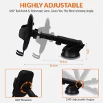 Tukzer Universal Car Mount Mobile Holder Stand for All Mobile Phones, Black - Image 2