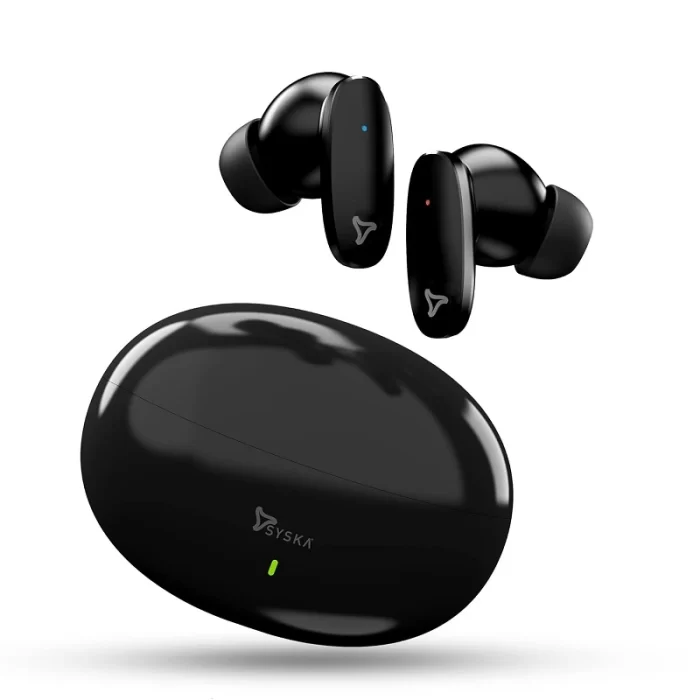 SYSKA Sonic Buds IEB800 True Wireless Earbuds with Ultra Sync Technology 30Hr Play Back (Jet Black) - Image 1