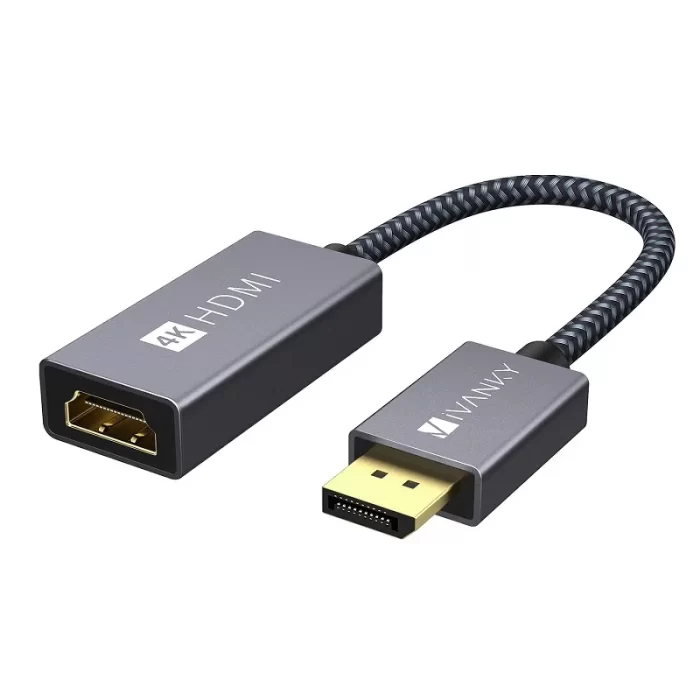 IVANKY 4K 60Hz Display port(DP) to HDMI Adapter[Active, Nylon Braided, Gold-Plated Male to Female, (VBJ21-US) - Image 1