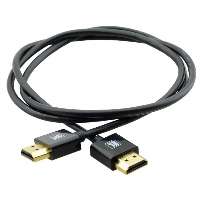 Kramer Ultra–Slim Flexible High–Speed HDMI Cable with Ethernet, Gold–Plated connectors -2 feet - Black - Image 2