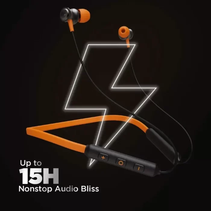 boAt Rockerz 195 Equipped with 10mm Titanium Drivers, 15H Nonstop Playback, Fast Charging, Magnetic Earbuds - Fiery Black - Image 2