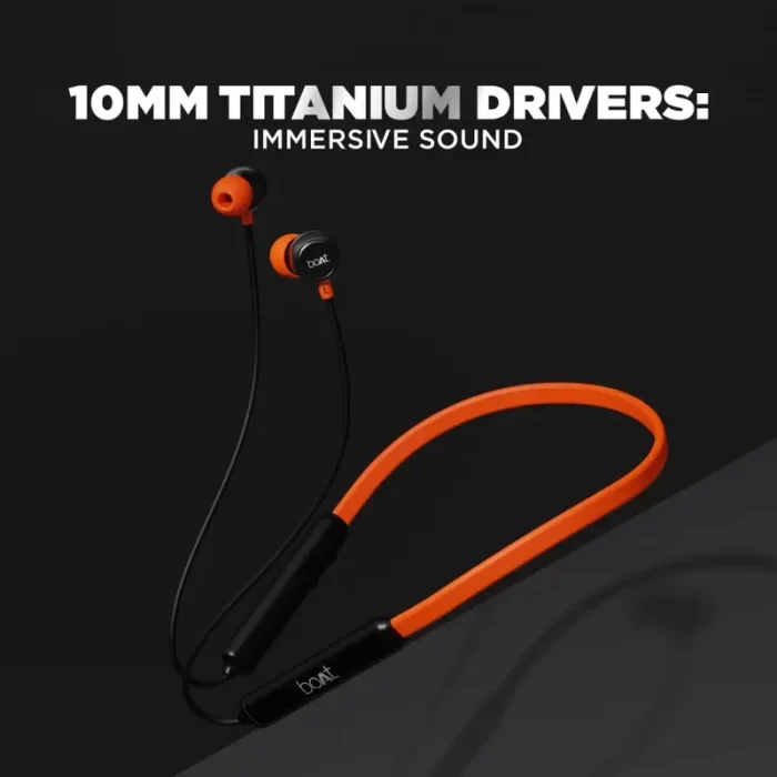 boAt Rockerz 195 Equipped with 10mm Titanium Drivers, 15H Nonstop Playback, Fast Charging, Magnetic Earbuds - Fiery Black - Image 6