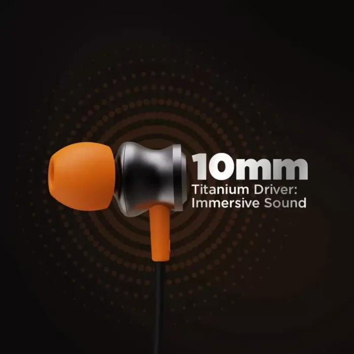 boAt Rockerz 195 Equipped with 10mm Titanium Drivers, 15H Nonstop Playback, Fast Charging, Magnetic Earbuds - Fiery Black - Image 3