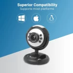 Quantum QHM495LM 6 Light Webcam For Laptop/Desktop (Black) - Image 3