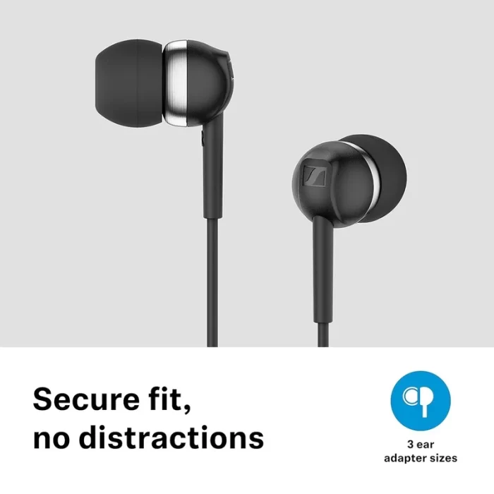 Sennheiser CX 80S in-Ear Wired Headphones with in-line One-Button Smart Remote with Mic - Black - Image 5