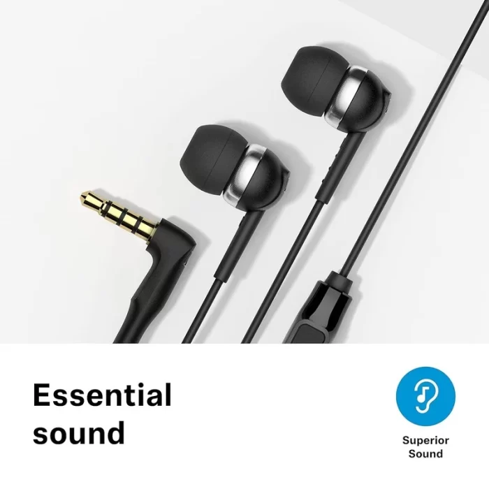Sennheiser CX 80S in-Ear Wired Headphones with in-line One-Button Smart Remote with Mic - Black - Image 3