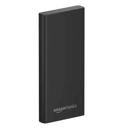 Amazon Basics 10000mAh 22.5W Fast Charging Power Bank with Cable | Triple Output Ports |Dual Input Ports | Lithium Polymer Power Bank | Compact Metal Body (Black) B0CGZX4NQ8