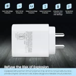 25W Type C Charger for Samsung USB-C Super Fast Adapter White - Image 3