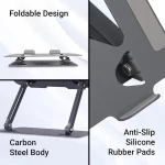Zebronics NS3000 Portable Laptop & Tablet Stand Supports Upto 17” with Max. 5KG Support, Anti-Slip Silicone Pads, Foldable Design, Multi Angle Adjustment, Carbon Steel Body - Image 5