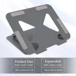 Zebronics NS3000 Portable Laptop & Tablet Stand Supports Upto 17” with Max. 5KG Support, Anti-Slip Silicone Pads, Foldable Design, Multi Angle Adjustment, Carbon Steel Body - Image 2