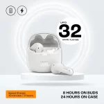 JBL Tune Flex in Ear Wireless TWS Earbuds with Mic, ANC Earbuds, Customized Extra Bass with Headphones App, 32 Hrs Battery, 4-Mics, IPX4, Ambient Aware, Bluetooth 5.2 (White) - Image 3