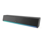 amazon basics X20G 16W BT Soundbar with 2000mAh Battery | 2X Bass | Up to 7 hrs of Playback | RGB Lights | Bluetooth 5.3, Aux & USB Connectivity (Black)