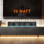 amazon basics X20G 16W BT Soundbar with 2000mAh Battery | 2X Bass | Up to 7 hrs of Playback | RGB Lights | Bluetooth 5.3, Aux & USB Connectivity (Black) - Image 5