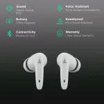 boAt Airdopes 183 TWS Earbuds with Environmental Noise Cancellation (IPX4 Sweat Resistant, ASAP Charge, Lunar White) - Image 2