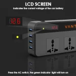 Vantro 200W Car Power Inverter/Laptop Charger with 4 USB Ports & 2 AC Outlets and 12V DC to 220V AC with QC3.0 Advance Technology & Digital Display - Image 4