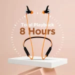 boAt Rockerz 255 in Ear Bluetooth Neckband with Upto 8 Hrs Playback, Secure Fit, IPX5, Magnetic Earbuds, BT v5.0 and Voice Assistant(Orange) - Image 5
