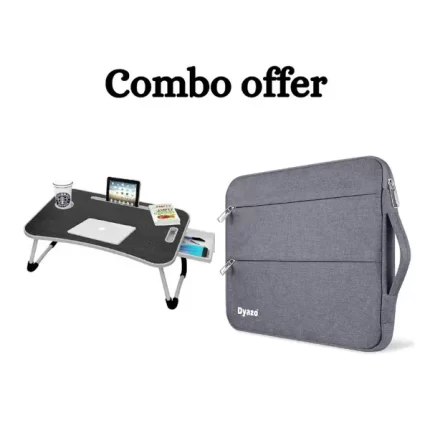 Callas Multipurpose Foldable Laptop Table & Dyazo 13.3 inch Laptop Bag Sleeve (Combo offer)