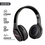 Adcom Luminosa - Wireless Bluetooth Over-Ear Stereo Headphone with RGB LED Lights, 15 Hours Battery Life (Black) - Image 3