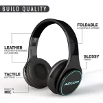 Adcom Luminosa - Wireless Bluetooth Over-Ear Stereo Headphone with RGB LED Lights, 15 Hours Battery Life (Black) - Image 2