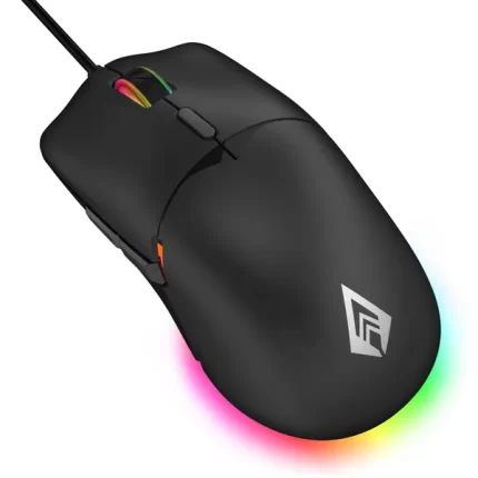 Archer Tech Lab Recurve 100 Ultra Light 69G Wired Gaming Mouse with 3600 Dpi and 6 Buttons,7 Color RGB-Black