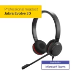 Jabra Evolve 30 II Stero On Ear Wired Headphones with Mic - Image 2