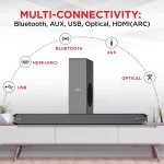 Boat Aavante Bar 1200D Soundbar with Dolby Audio, 100W RMS Boat Signature Sound, 2.1 Channel with Wired Subwoofer Master Remote Control(Black) - Image 2