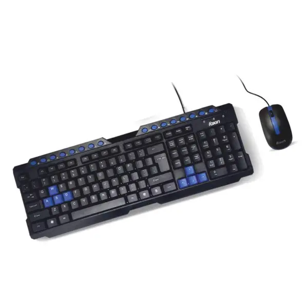 Foxin Fkm-506 Foxin Fkm-506 Pro Multimedia Keyboard&Mouse Combo (Black) USB - Image 1