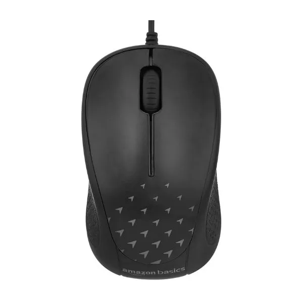 AB Wired Mouse AmazonBasics Wired Mouse, 1000 DPI Optical Sensor Tracking, Standard Control 3-Button & 1 Scroller | USB 2.0 Mice Compatible for PC/Mac/Laptop/Tablet (Black) - Image 1